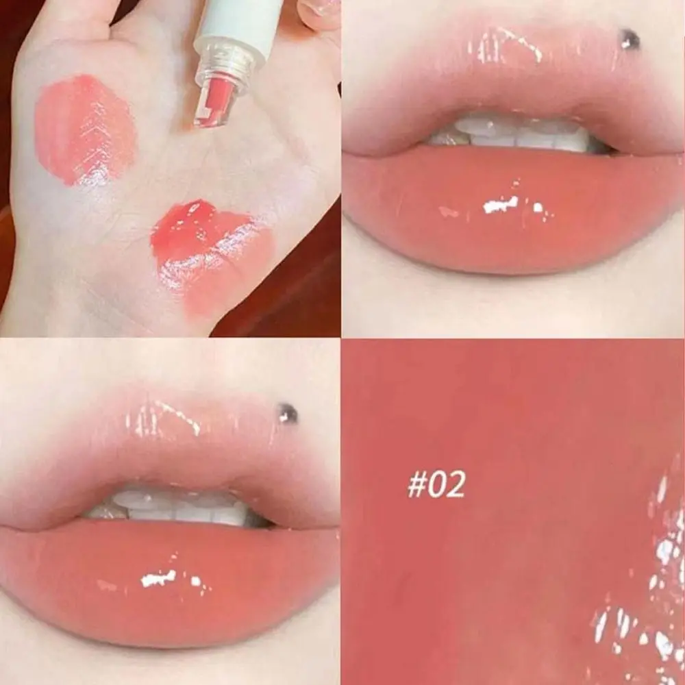 Waterproof Lip Gloss Jelly Long Lasting Sweatproof Liquid Lipstick Moisturizing Non-stick Cup Watershine lipstick Girl