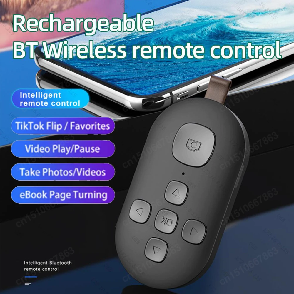 7 Keys Bluetooth Remote Controller Button For Cell Phone Selfie Shutter Release Tik Tok e-book Page Turning Wireless Controller