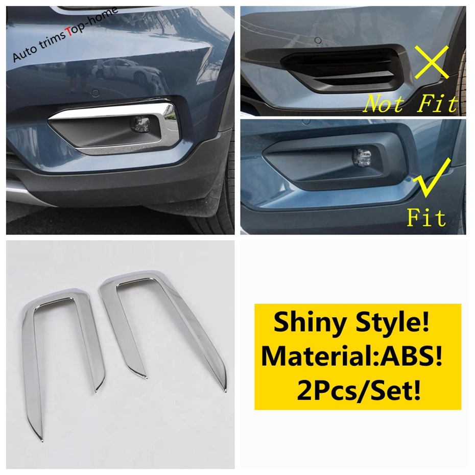 Front Head Fog Light Lamp Foglight Eyebrow Decoration Frame Cover Kit Trim For VOLVO XC40 2018 - 2024 ABS Chrome Car Accessories