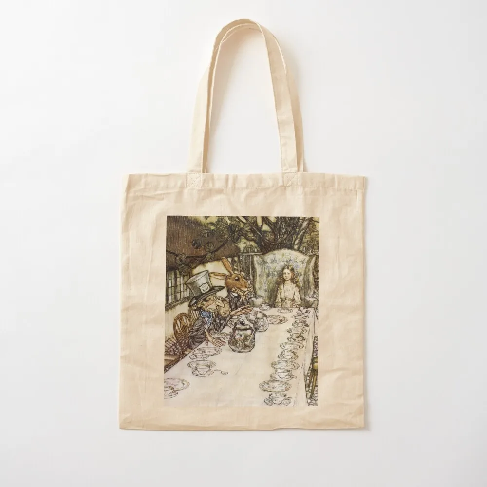 

Alice at the Tea Party - Arthur Rackham Tote Bag canvas bags Women's bags Canvas Tote Bag