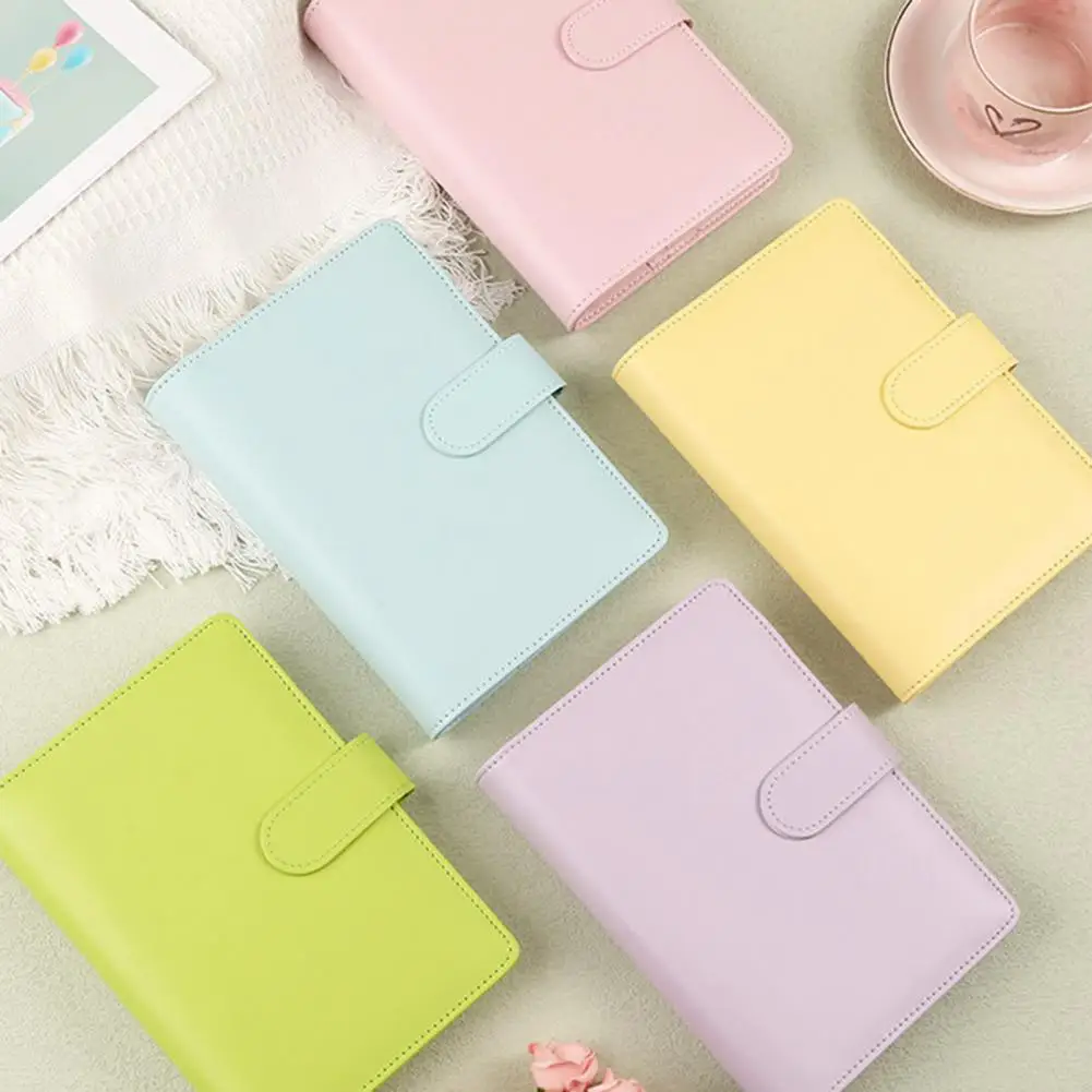 Loose-leaf Notebook Refillable Binder Notebook Macaron Color Imitation Leather Student Loose-leaf Book Small Size Monthly Weekly