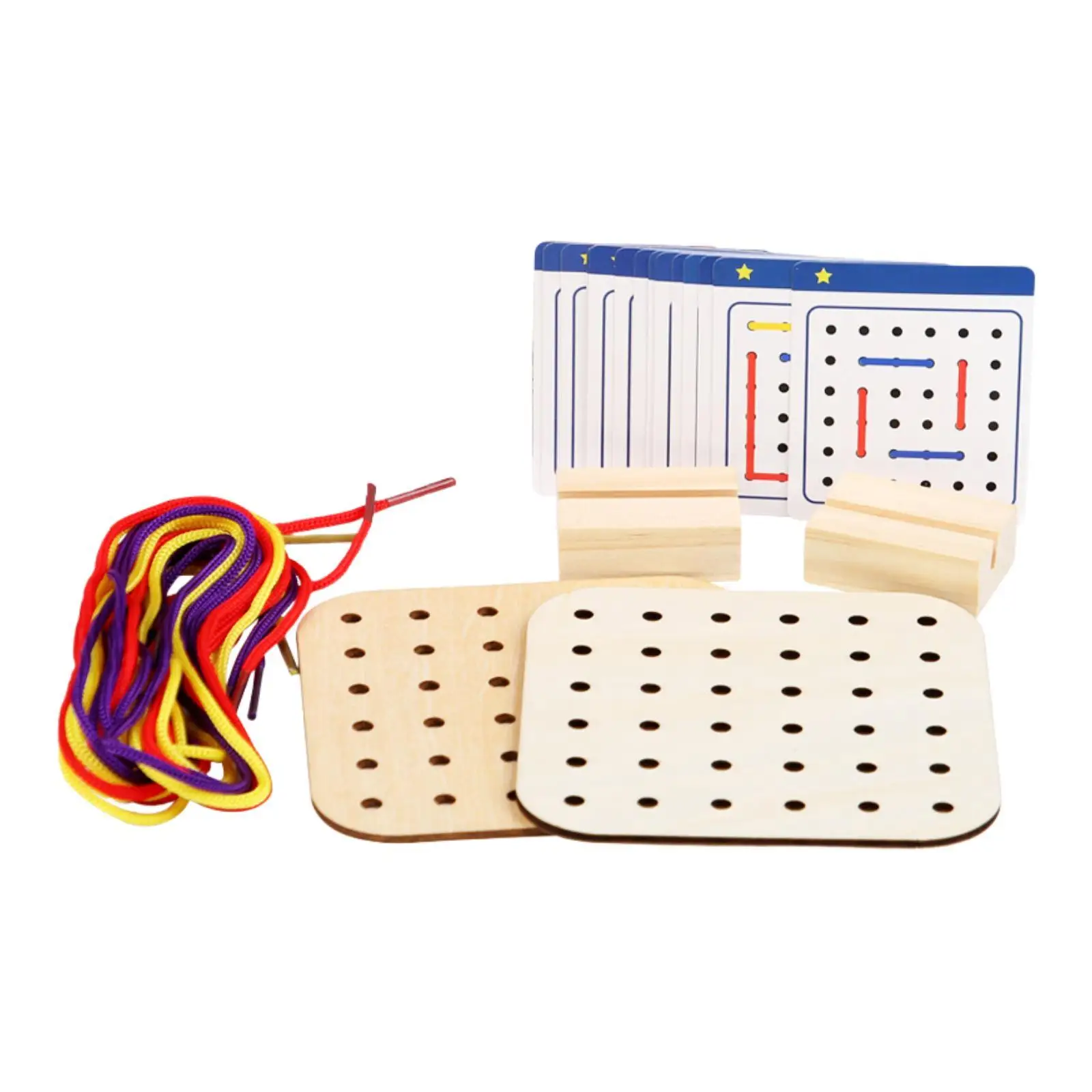 

Wooden Lacing Toy Changeable Shape Birthday Gift Educational Threading Toys