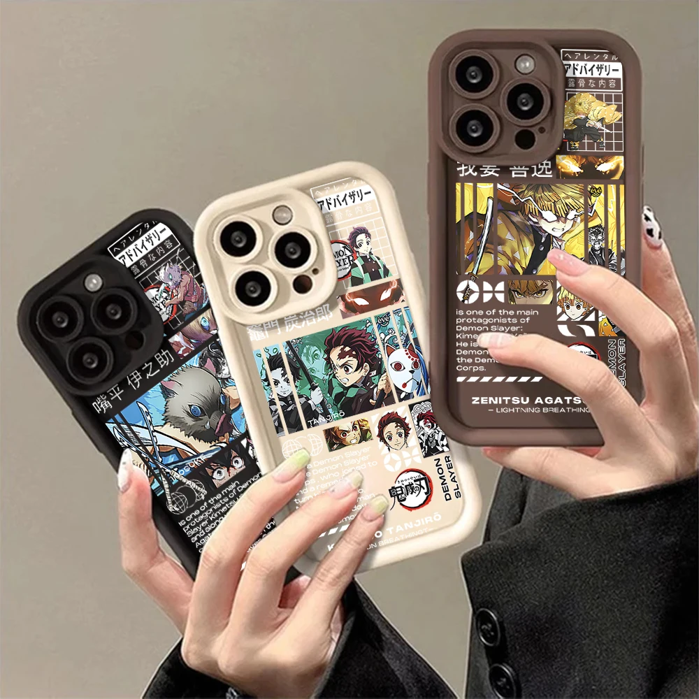 Anime D-Demon S-SlayerS FUNDA Handyhülle für iPhone 16 12 13 14 15 Pro Max Plus Lens Circle
