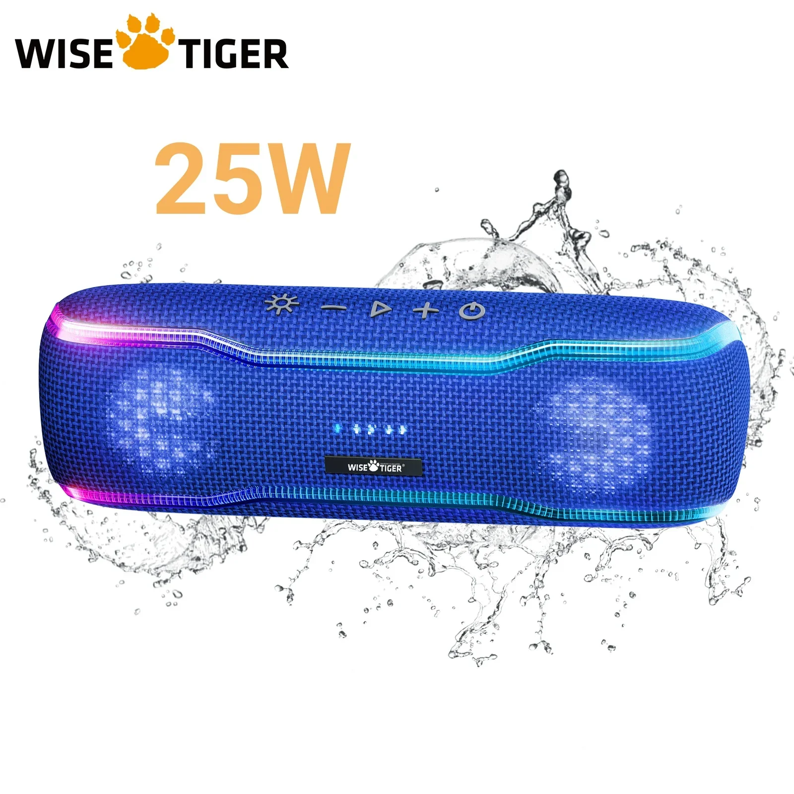 

WISETIGER F10C 25W Stereo Sound Blue Truly IPX7 Waterproof Powerful Bluetooth 5.3 Portable Up to 24 Hours of Playtime