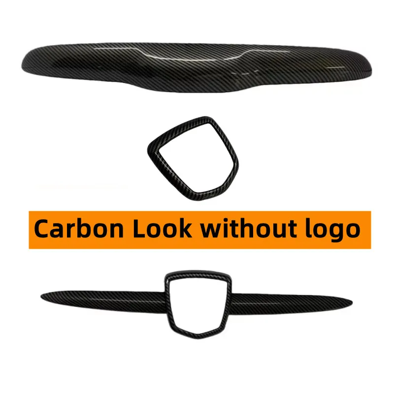 3PCS/SET For Fiat Abarth 500 595 695 Car Trunk Lid Tailgate Handle Cover Trim + Front / Rear Logo Badge Grill Strip Cover image 3