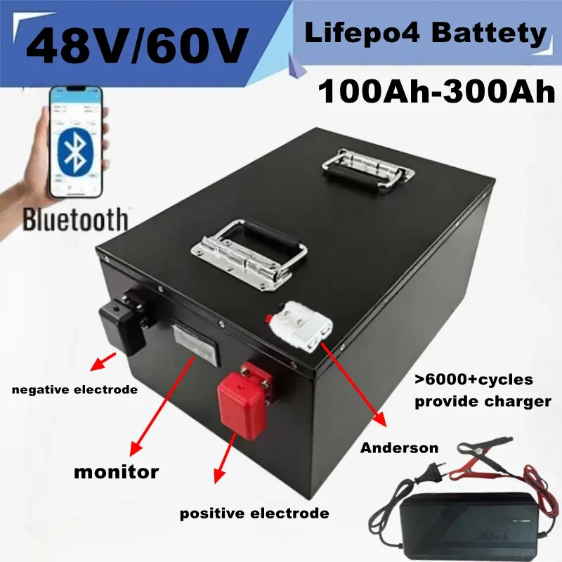 

Batteria agli ioni fepo4 Batteria 48V 60V 100Ah 150Ah 200Ah 300Ah Battery con BMS 16S 20S per inverter sistema solare ibrido