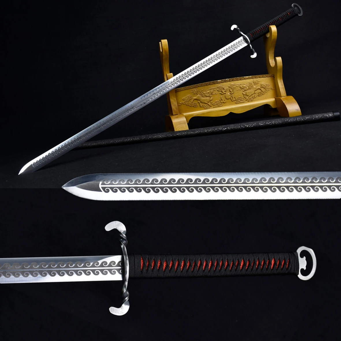 Medieval103cm Japanese samurai sword battle Preparation full tang Stainless steel katana Combat training European Knight weapons