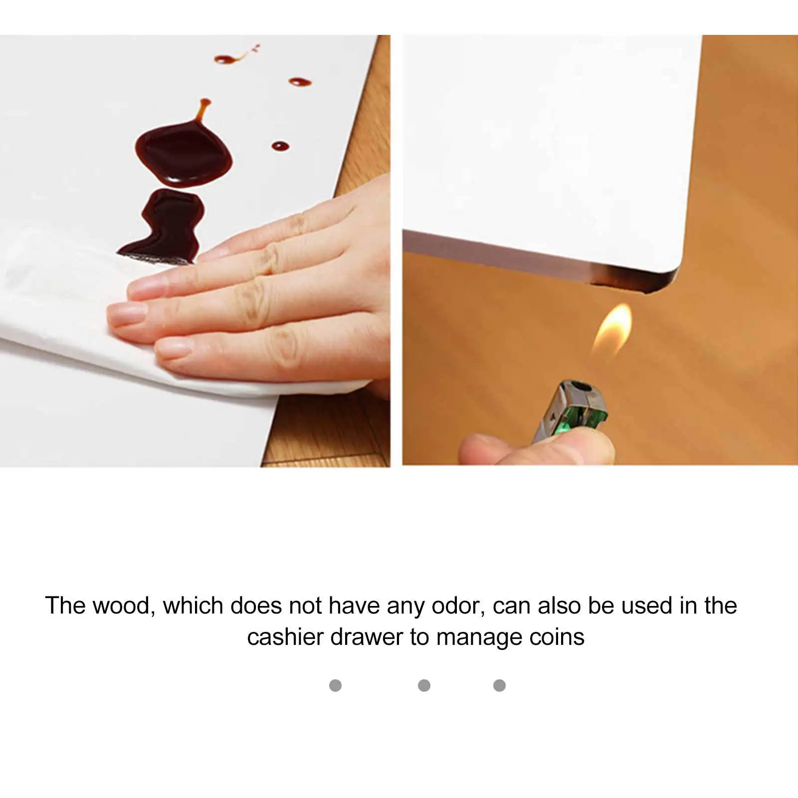 

Multi-Functional Cash Drawer Tray Replacement Money Storage Box 5 Grids Cash Register Insert Wood Compartment Box Office Ticket