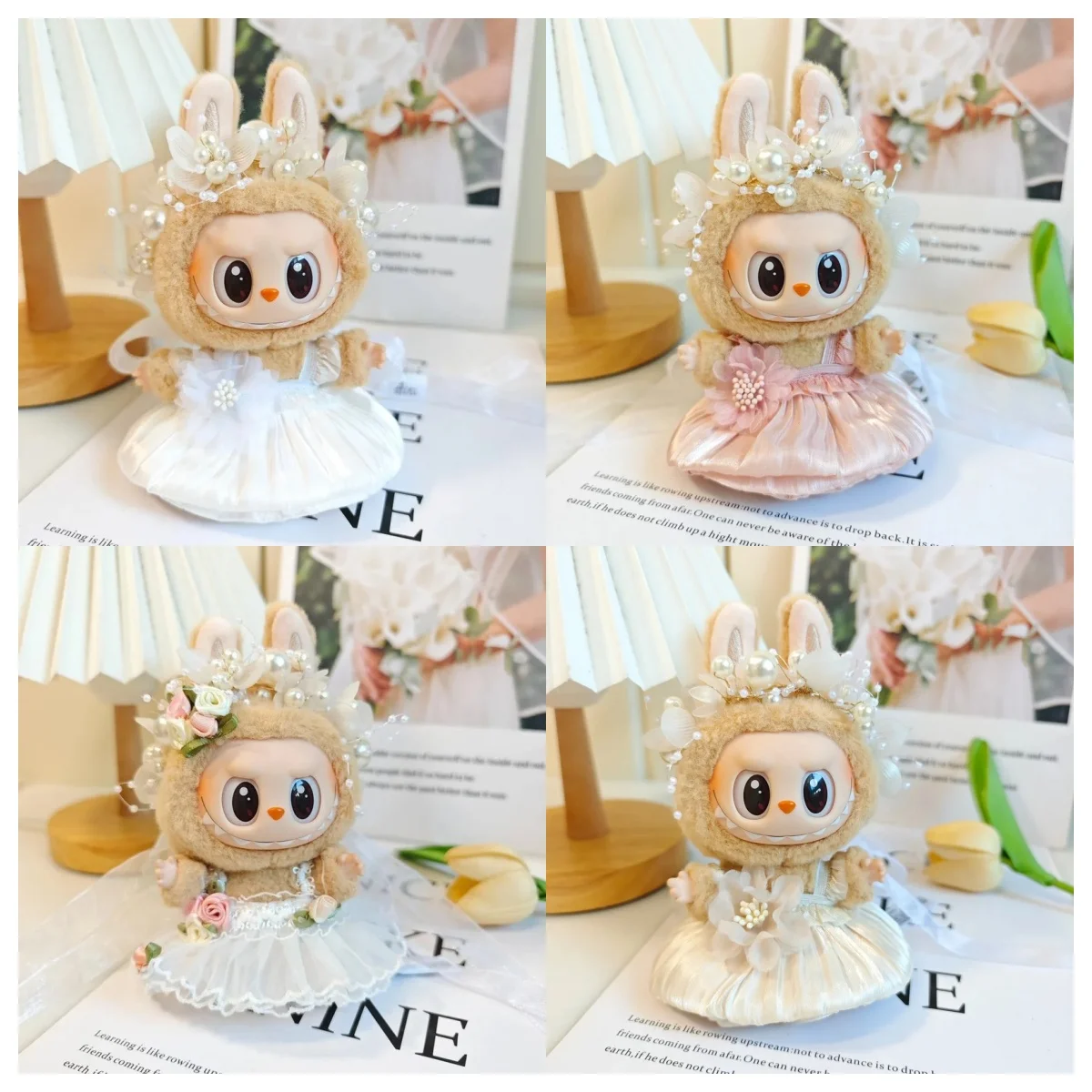 

Kpop Inspired Labubu Doll Outfit - Bud Skirt & Pearl Hair Clip for I/II Dolls | Cute DIY Fashion Gift