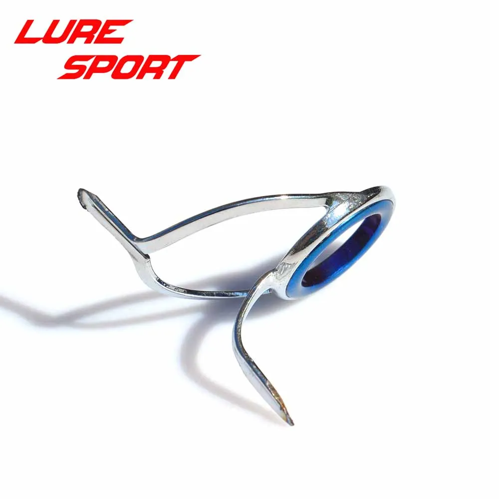 LureSport 9pcs Guide silver Steel frame Blue ring guide Set MN20 Rod Building component Repair DIY Accessory