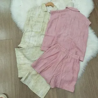 2024 Women's Clothing Dyed vest and shorts set Spring Summer New 701