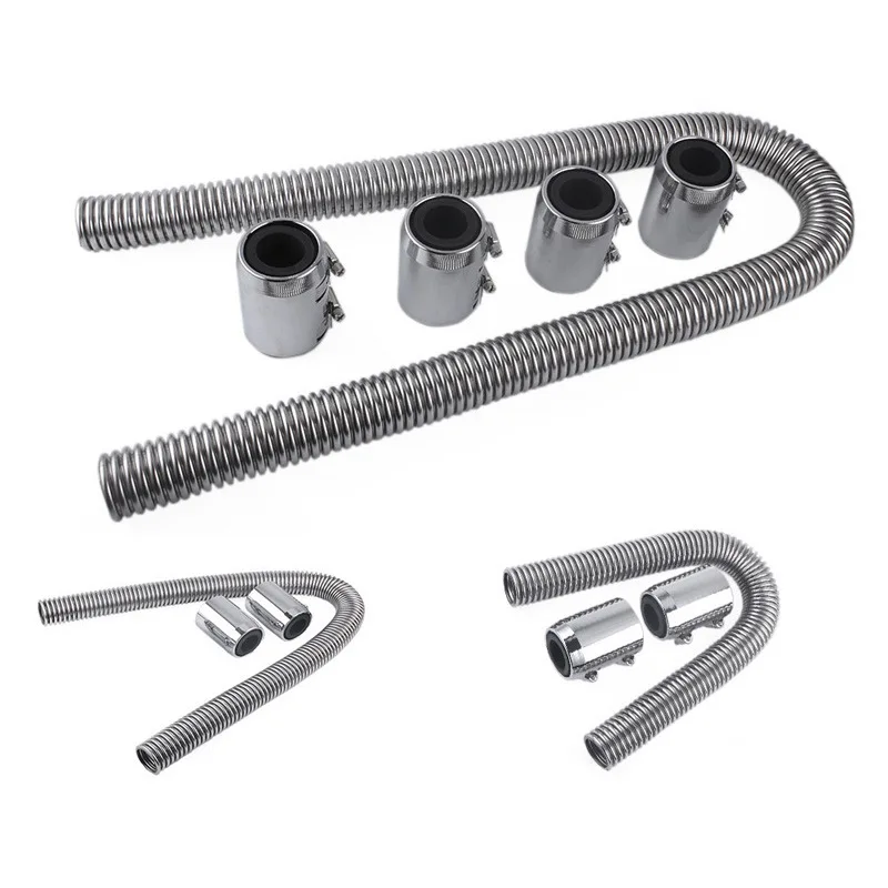 Engine Radiator Cooling Hose Kit  24inch Stainless Steel Hoses Car Performance Modification Parts