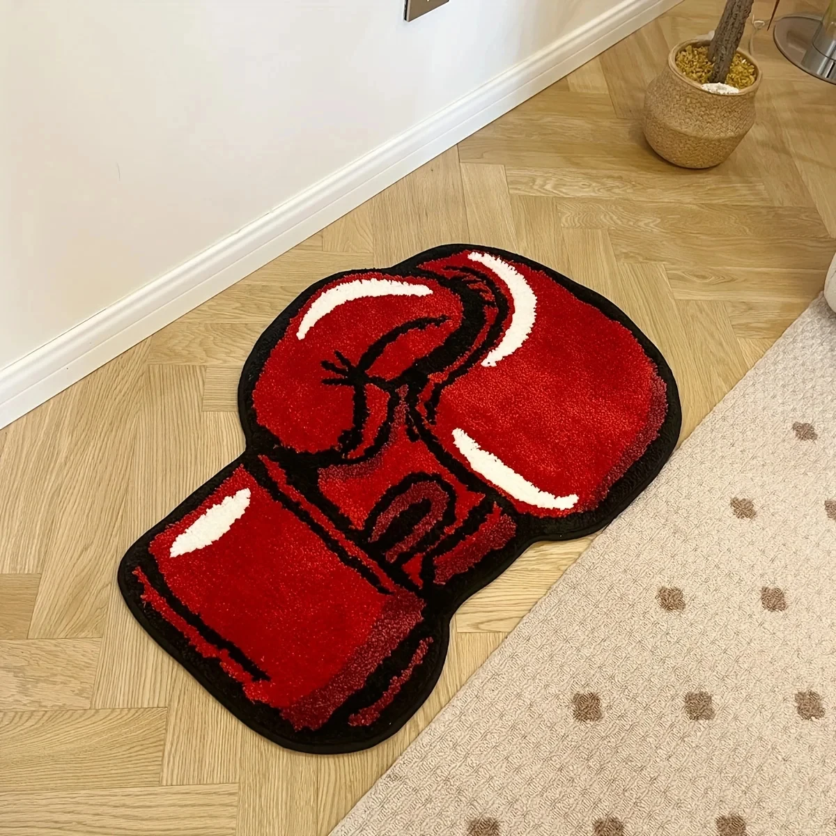 Red Boxing Gloves Tufted Rugs Soft Fluffy Tufted Irregular Printed Tiger Rug Room Decor Floor Mat Absorbent Non-slip Bathroom