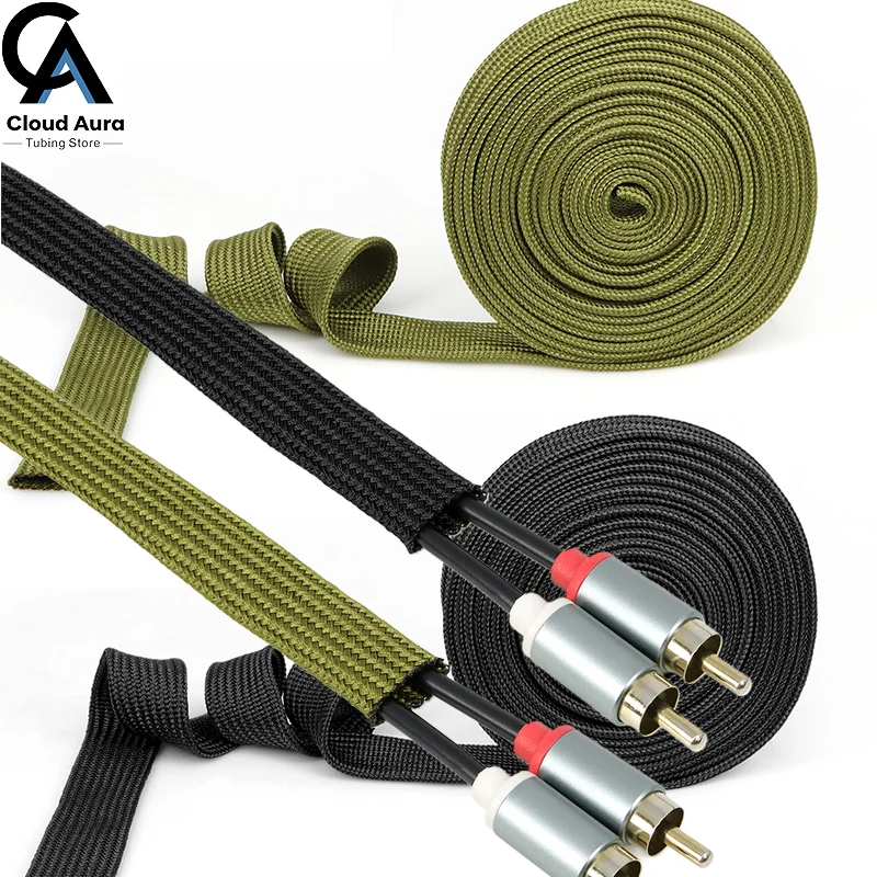 1-20M Cable Sleeve 2.5 - 60mm Tight Nylon Braided High Density Insulated Gland Protection Expandable Sheath Polyamide Wire Wrap