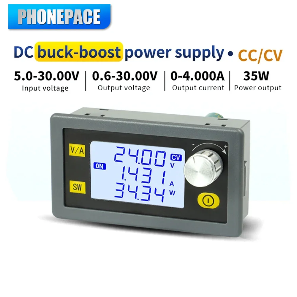 DC DC Buck Boost Converter 5.0-30V to 0.6-30V Adjustable CC CV Regulated Power Supply Module 0-4A Laboratory Power Module for 6V