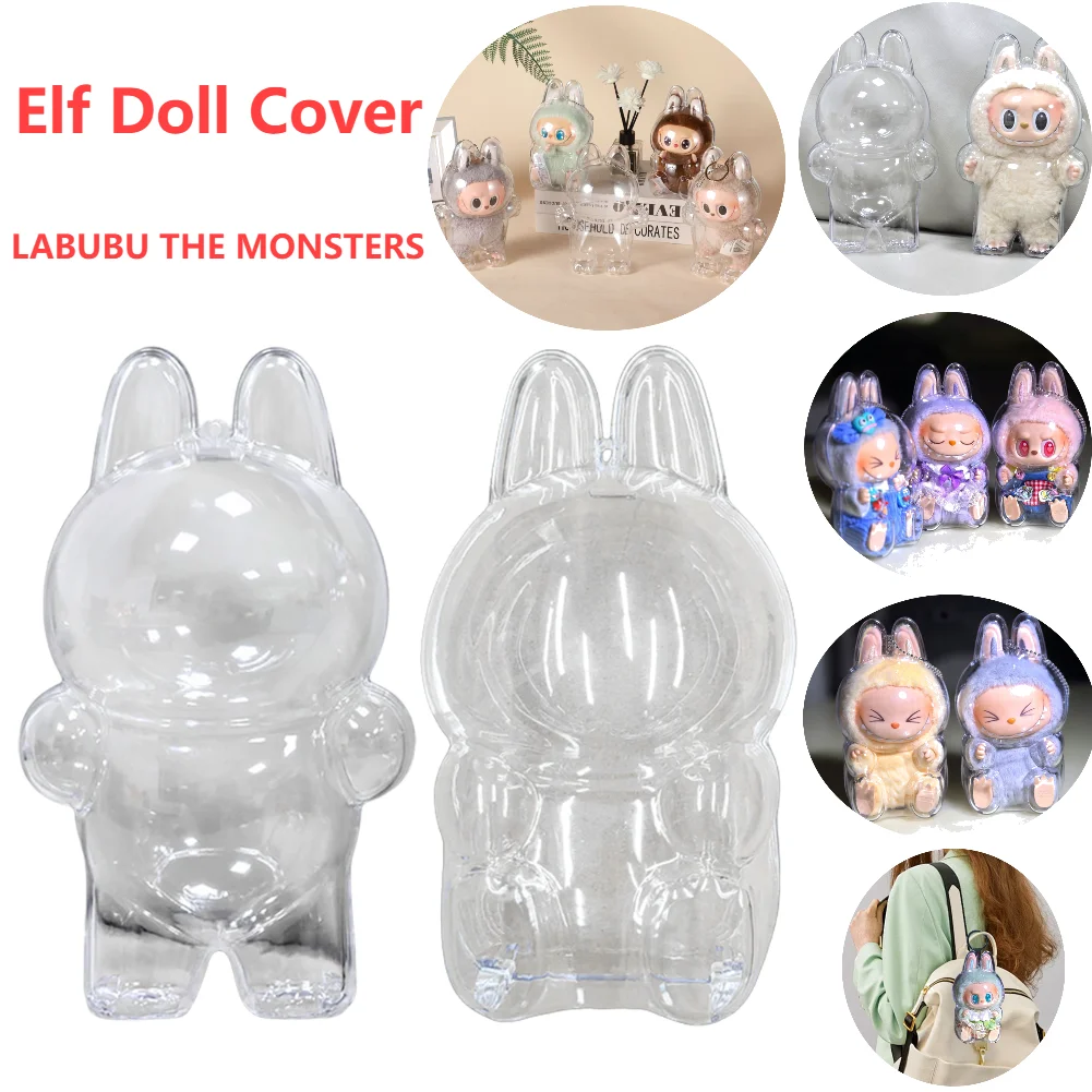 LA BUBU THE MONSTERS Anime Figure Have A Seat Series Doll Model Protective Cover Dustproof Vinyl Doll Storage Box Birthday Gift