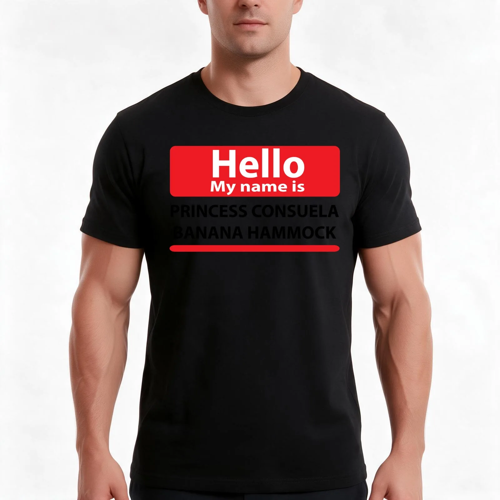 Hello my name is Princess Consuela Banana Hammock Shirt T-Shirt, Summer Casual Cotton Tee, Oversized Streetwear Tops