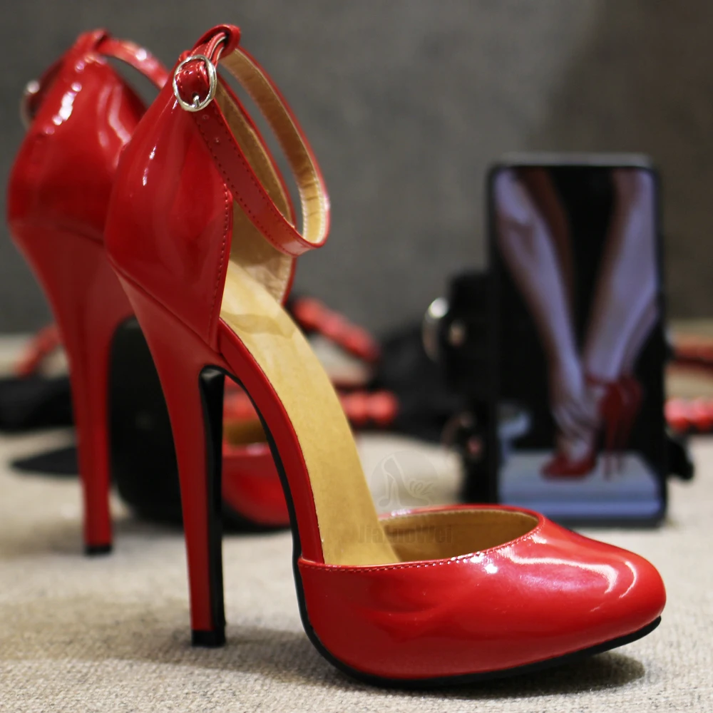 5 "vermelho fetiche exotique pinup menina photoshoot retro vintage super salto alto bombas femininas