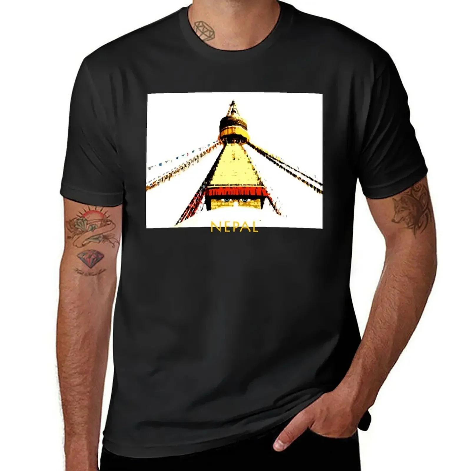 Nepal T-Shirt oversized t shirt shirts graphic heavyweights black t shirts for men