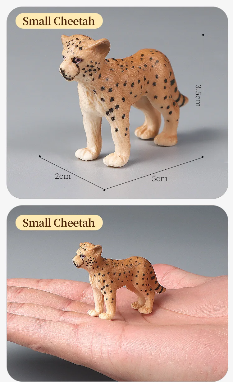 Pädagogisches Set mit simulierten Wildtierfiguren – Aktionsmodelle mit Geparden und schwarzem Panther für Kinder, Dekoration und Lerngeschenk – Detail 6