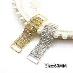 New 2/Piece 60MM Four Row Diamond Studded Swimsuit Chain DIY Clothing Bikini Waist Chain Shoulder Strap Accessory Connector