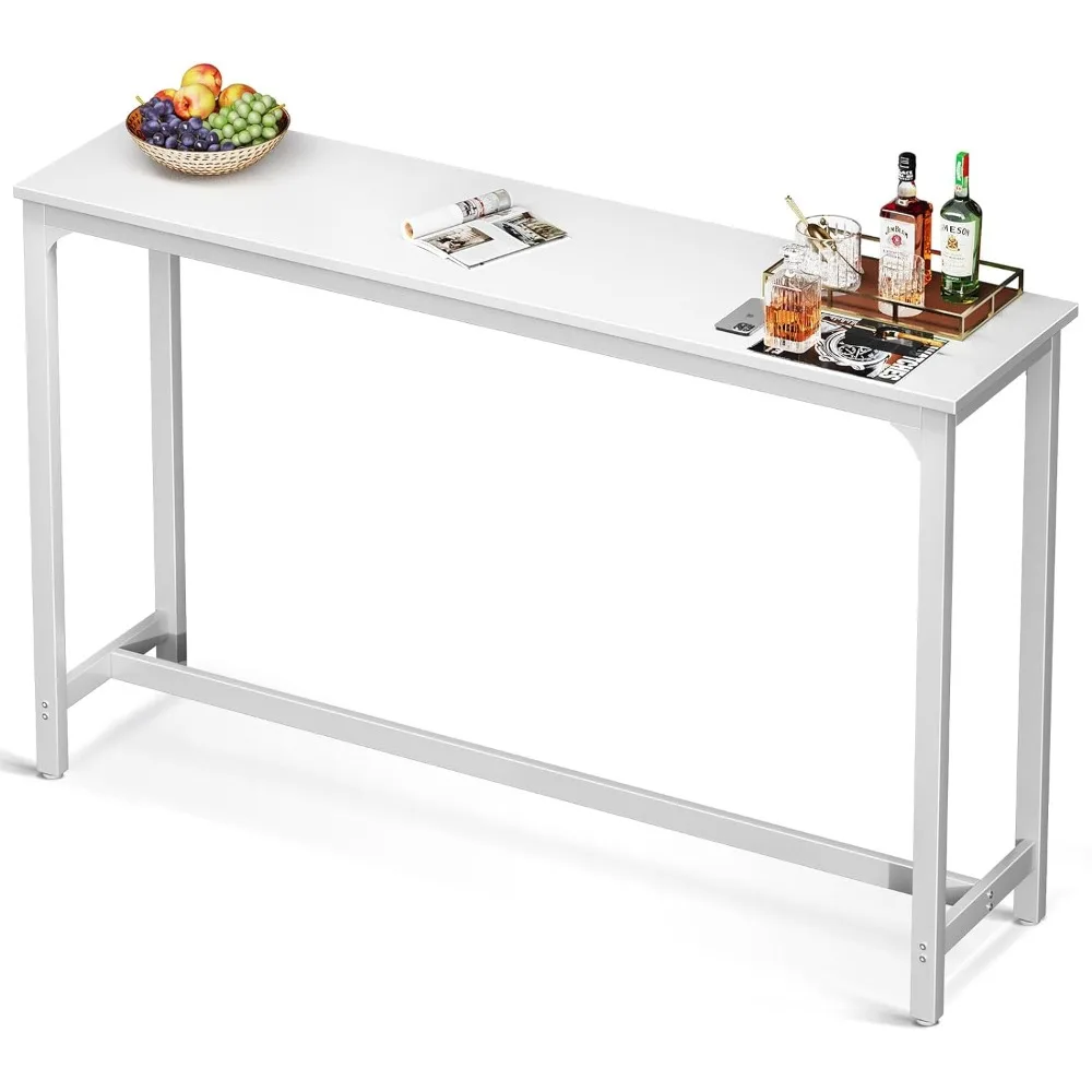 

Counter Height Bar Table, Rectangular High Top Kitchen & Dining Counter Tables with Sturdy Legs & Easy-to-Clean Top, Indoor use,