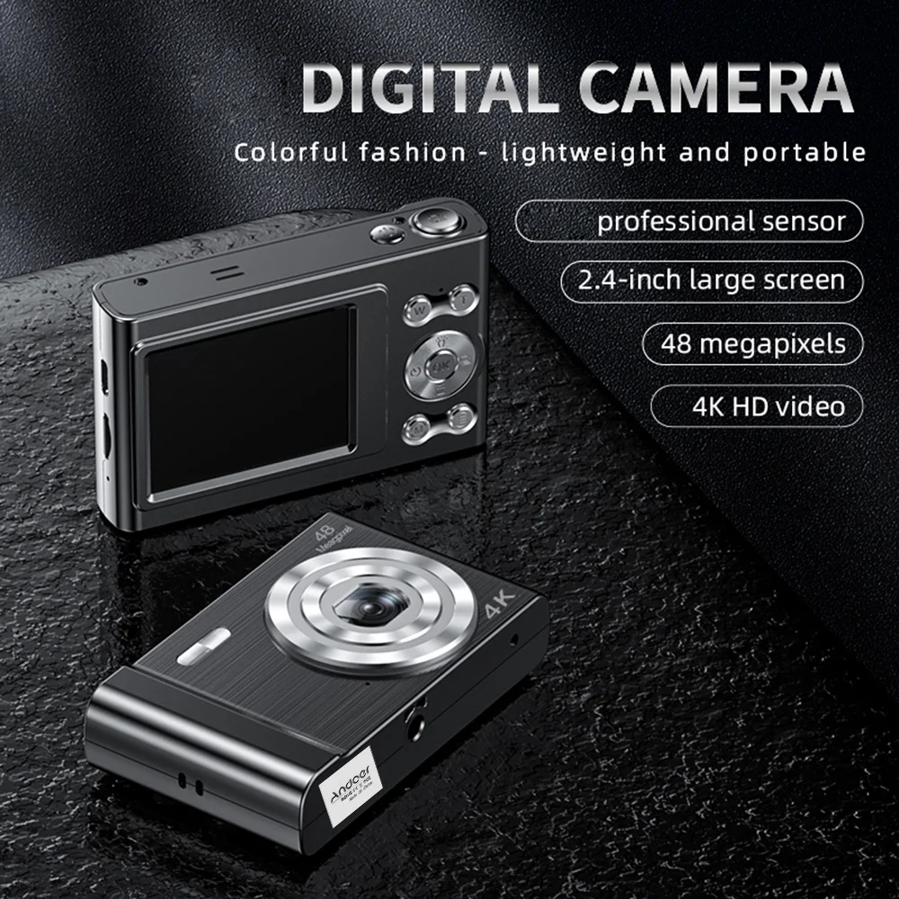 

Andoer 4K Digital Camera Video Camcorder 48MP 2.4 Inch IPS Screen Auto Focus 16X Digital Zoom Anti-shake Face Detect Smile Captu