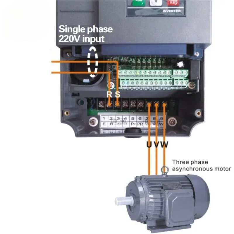Prodotti di vendita caldi Convertitore monofase a trifase VFD da 10 HP 7,5 kW, utilizzato su motori trifase da 7,5 HP (5,5 kW) 34 A 200-230 V, ingresso