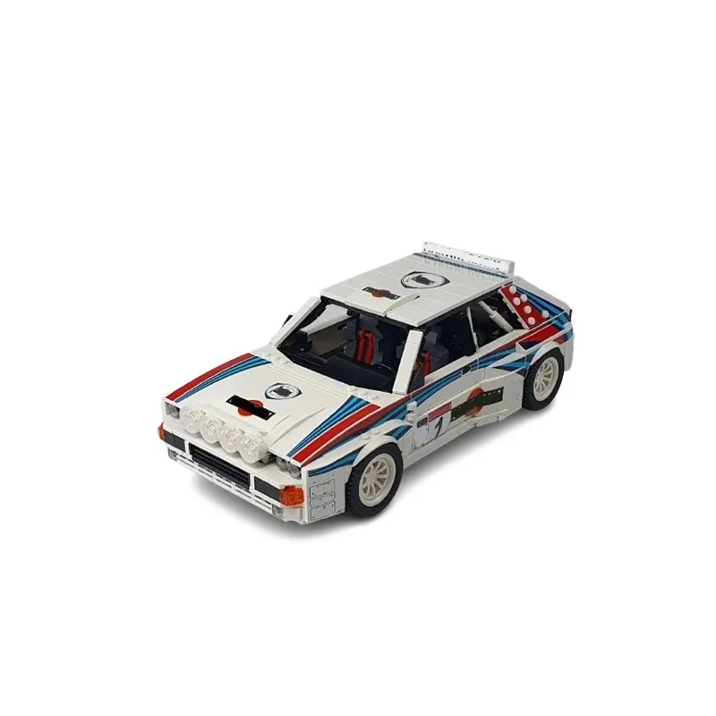1309PCS MOC Champion DIY Lancia Delta Integrale Rallye Monte Carlo DIY Building Blocks Cutting Stickers Toy Brick Holiday Gift