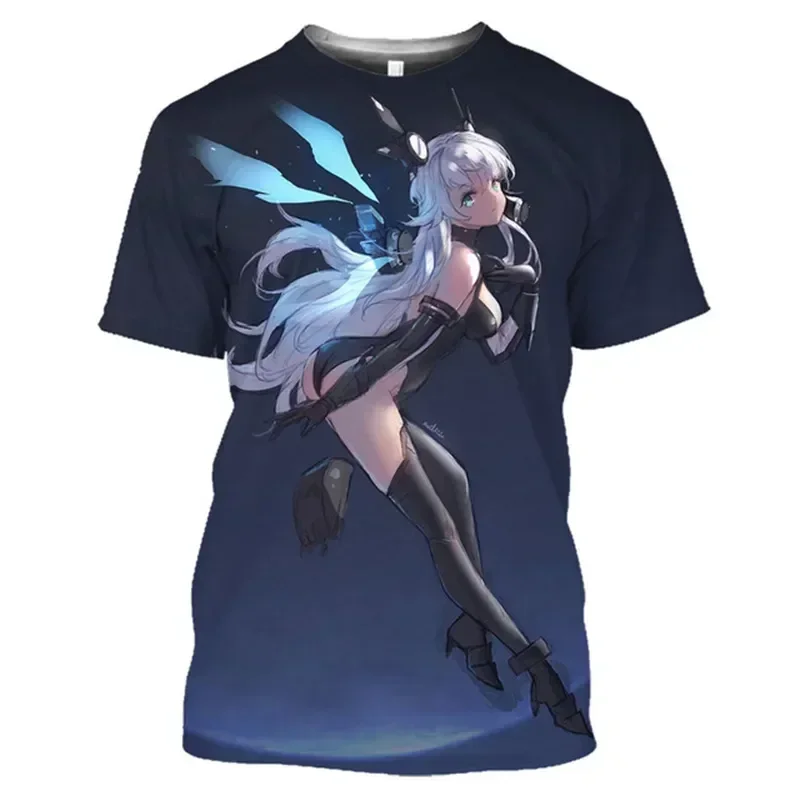 Neptune Anime T Shirt for Men Otaku T-Shirt 3D Broccoli Print Ahegao Hentai Loli Tee Shirts Sexy Waifu Bikini Girls Cosplay Tops