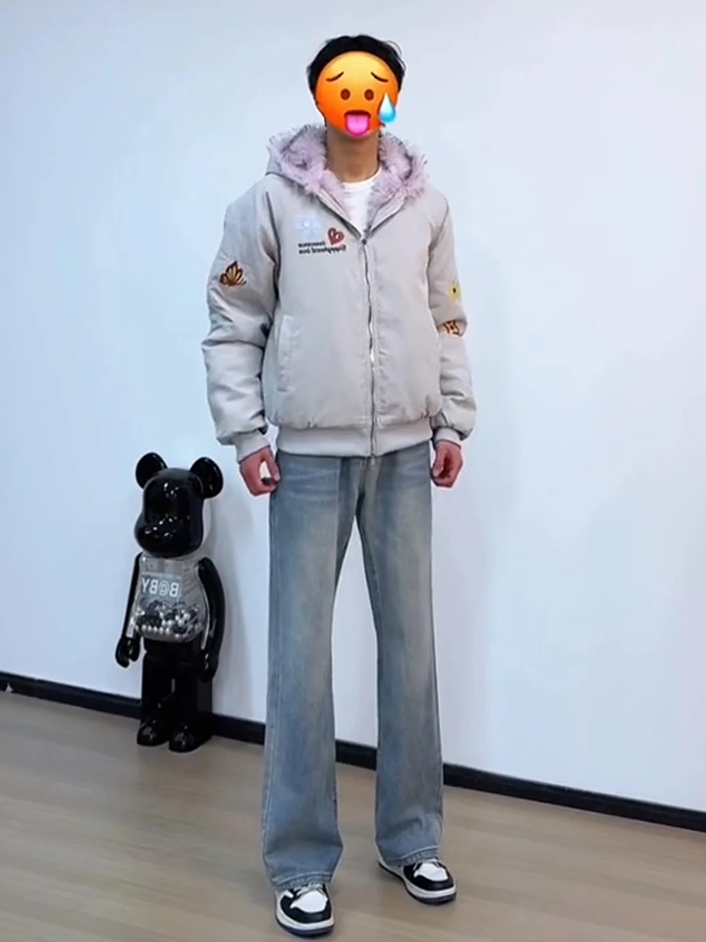 

Прямые джинсы с подкладкой American Sle Knife Fce, мужские осенне-зимние винтажные синие брюки, утягивающие брюки Bootcut