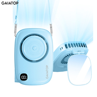 Gaiatop Camera style with mirror mini fan, 3-speed portable eyelash fan makeup mirror, 2000mAh USB charging can lay flat, small