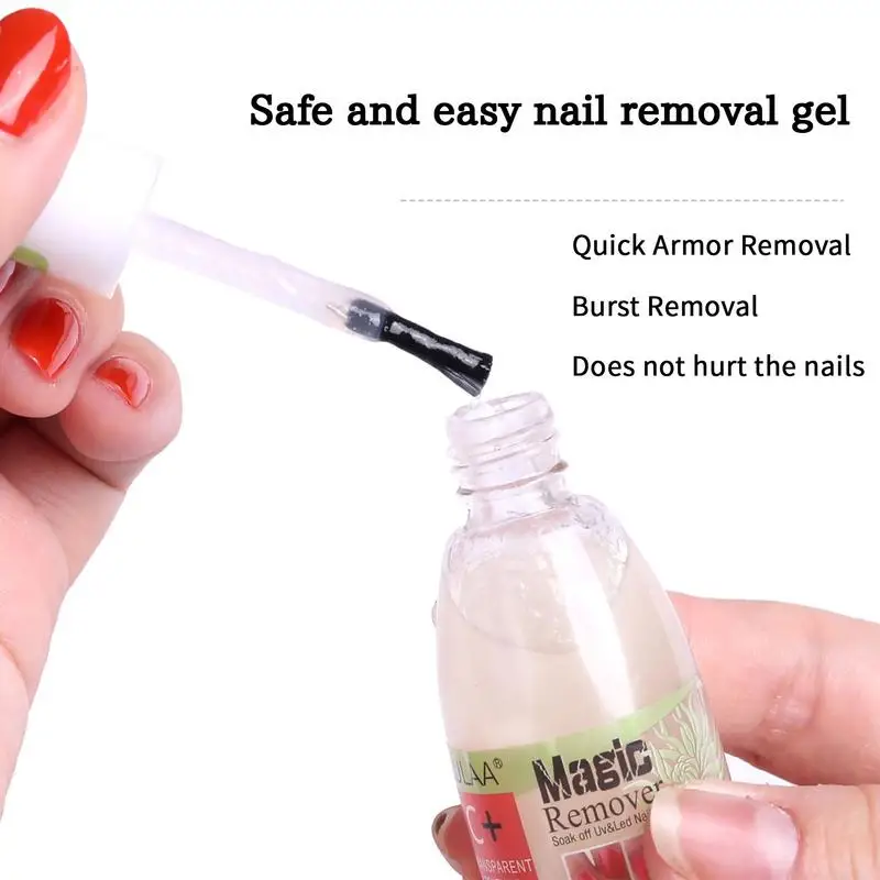 Nail Polish Gel Remover 15ml Professional Remove Gel Nail Polish Kit Nail Remover Gel With Cuticle Pusher Peeler For Nail Polish