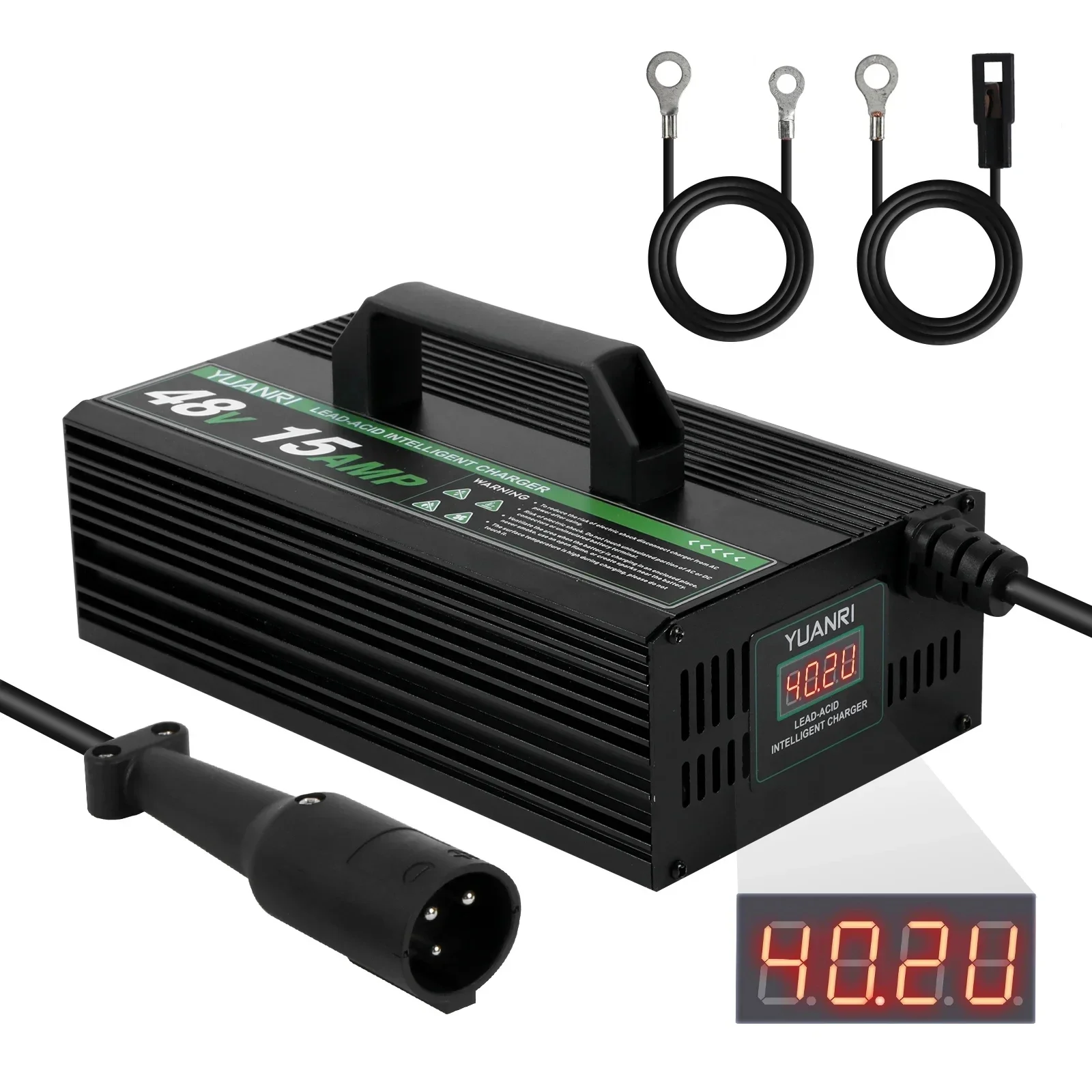 

YUANRI Fast Intelligent Charger Lead-acid Battery Charger 48V/15A Golf Cart Battery Charger With Display Screen Battery Charging