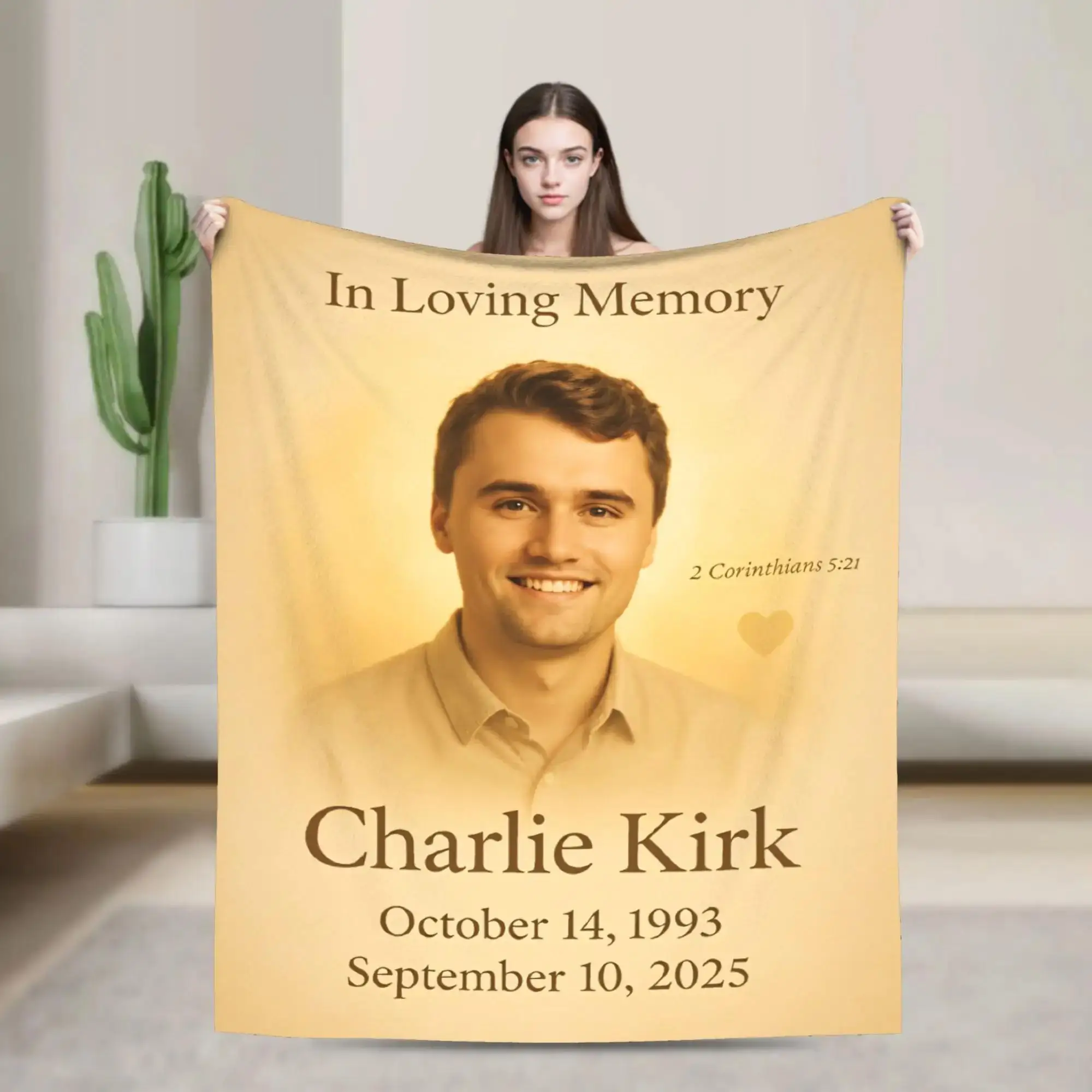 

Плед In Loving Memory Charlie Kirk: Супертеплый, забавный, плюшевый плед для детей и взрослых, фланелевое покрывало для улицы и дома