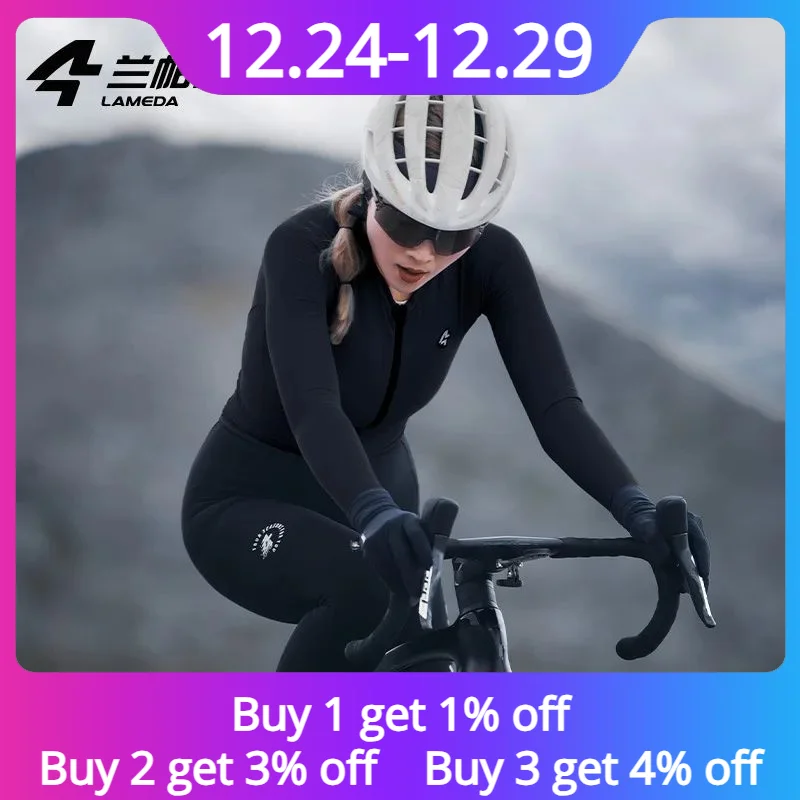 Lameda Cycling Jersey Fit And Comfortable Women Fleece Top Clothes Warm Short Style Tight Bicycle Long Sleeve