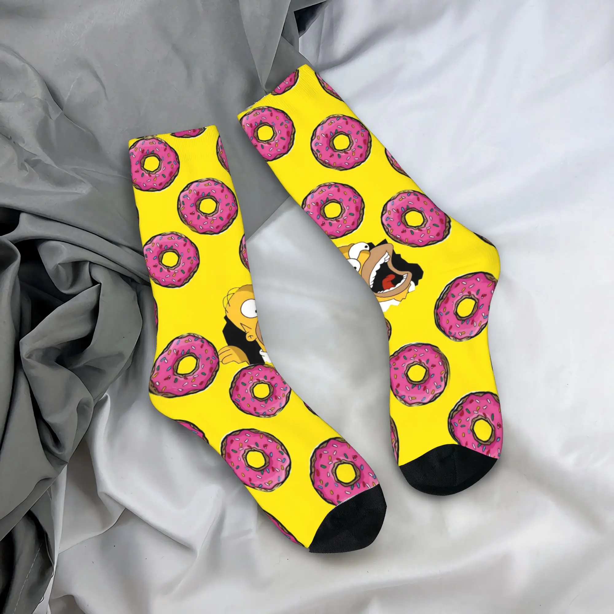 New Men's Socks Casual Simpsons Cartoon Sock Polyester  Skateboard Women's Socks Spring Summer Autumn Winter