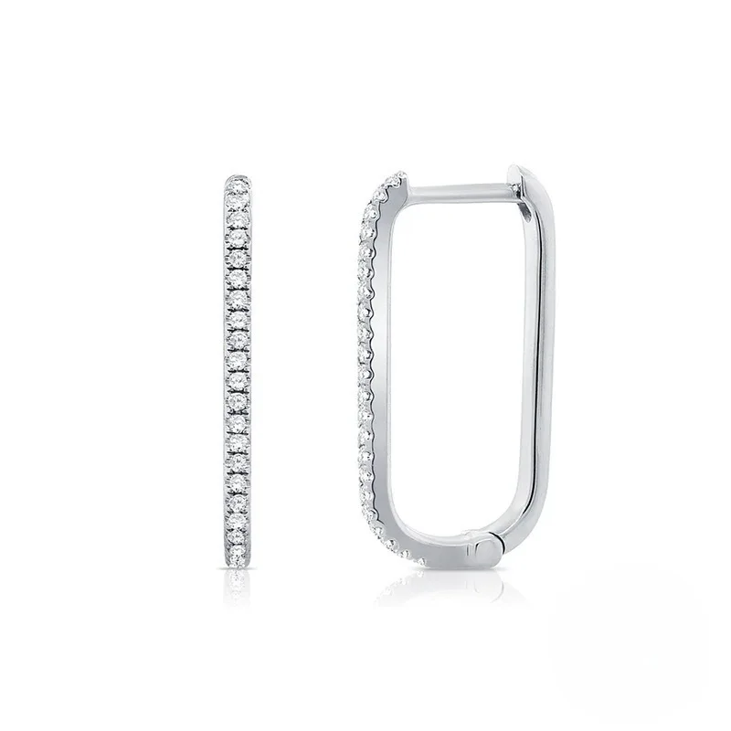 Women's 2PCS Stainless Steel Square Huggie Hoop Earrings