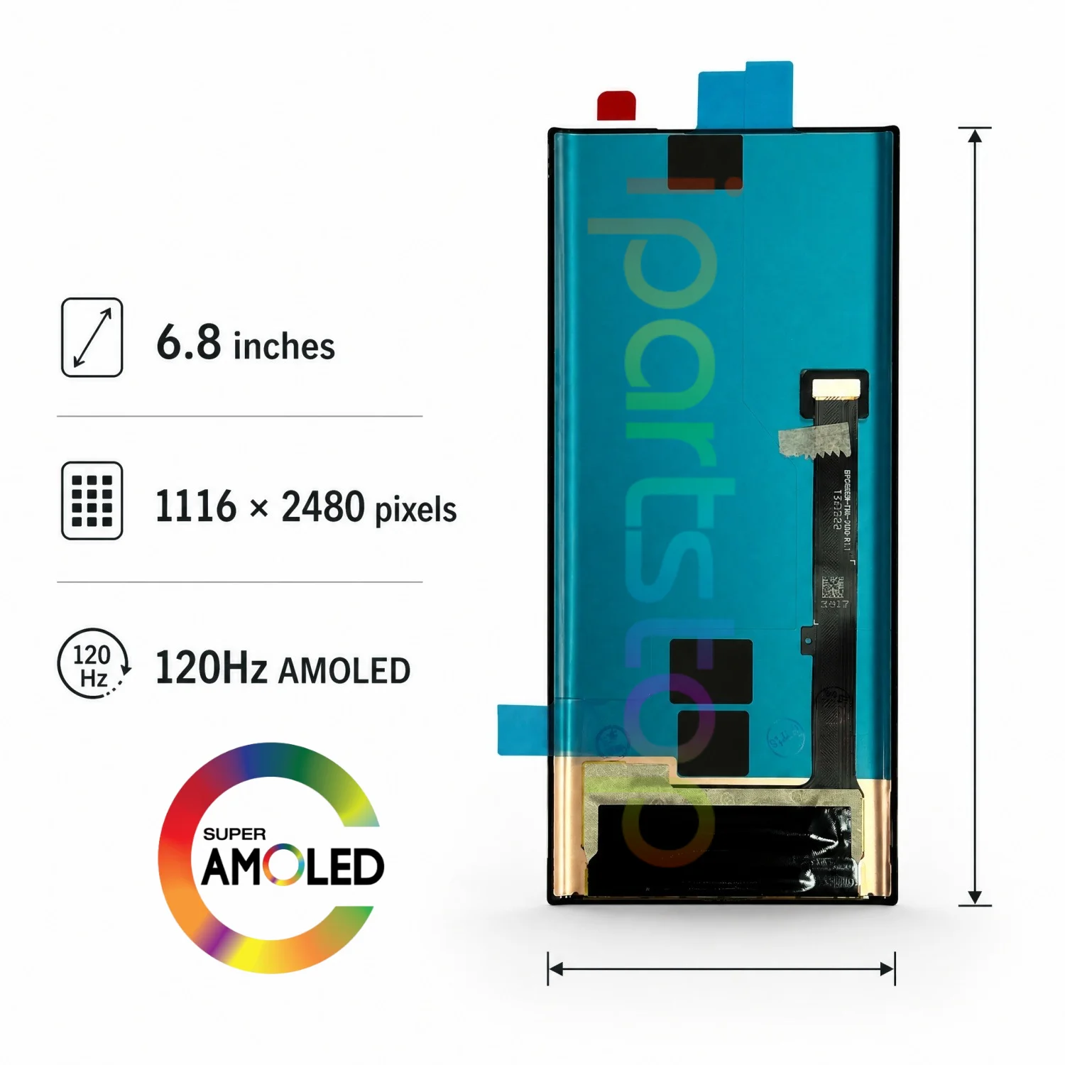 iParts AMOLED Display for ZTE Axon 40 Ultra 5G A2023P A2023PG 120Hz Touch Screen Digitizer Assembly New Replacement Parts