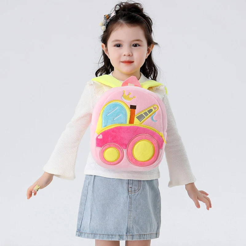 Unisex Toddler Backpack School Bags For Kids 2-4 Years Old Plush Backpacks Kawaii Cartoon Cars Kindergarten Bag For Boys Girls