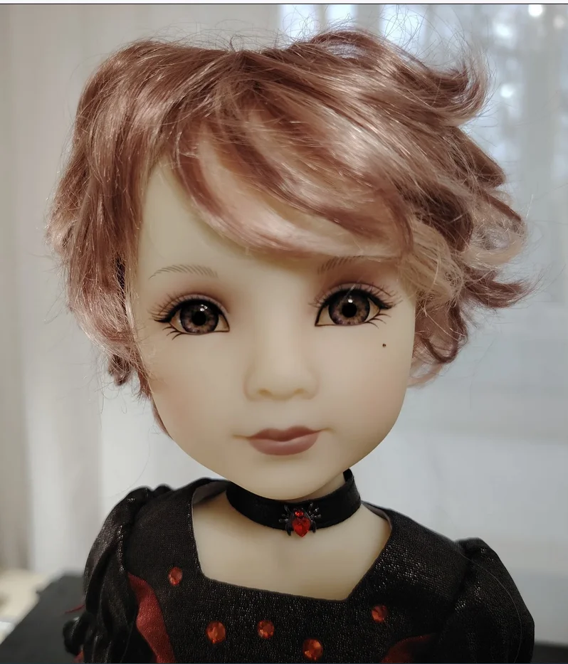 1/4 MSD Doll Accessories   JD075  7-8inch 18-20cm  Short Boyish Cupid  Curls Synthetic Mohair  BJD Doll wigs