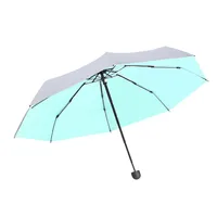Women's Titanium Silver Portable Pocket Umbrella Five Fold Compact Folding Sun Umbrella