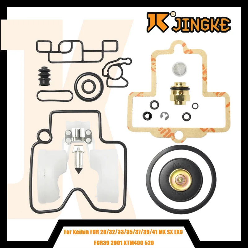 

For Keihin FCR 28/32/33/35/37/39/41 MX SX EXC FCR39 2001 KTM400 520 Slant Body Carb Motorcycle Carburetor Repair Kit Rebuild