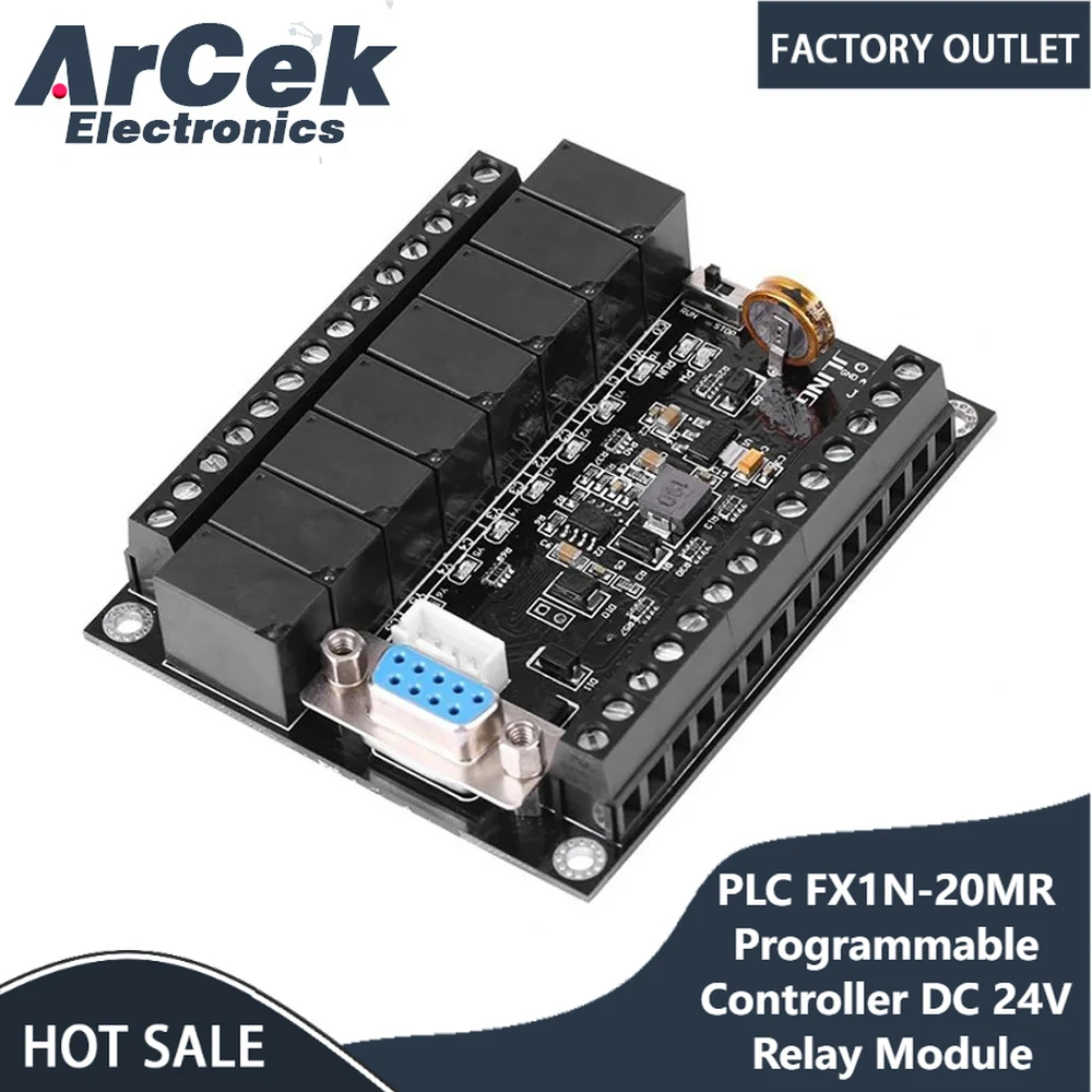 PLC FX1N-20MR Programmable Controller DC 24V Relay Module FX1N-20MR Industrial Control Board Programmable Logic Controller