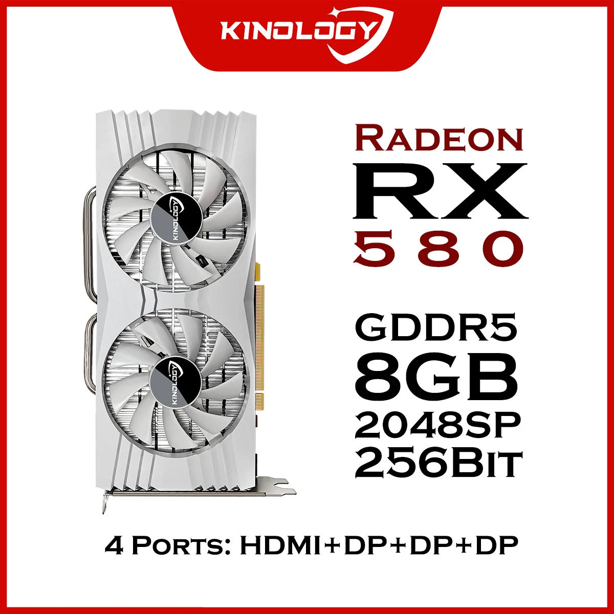 Imagem -06 - Kinology-placas Gráficas Amd Radeon Rx580 8g Memória Gddr5 Placa de Videogame Componentes do Computador Desktop Pcie3.0 x 16 Hdmi dp x 3