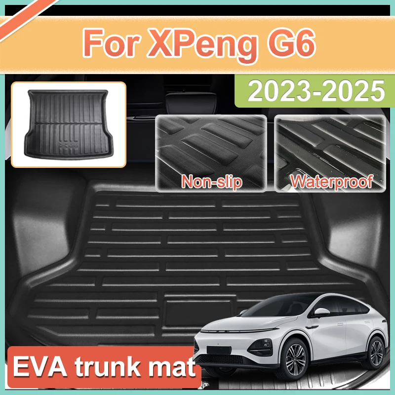

Коврик в багажник автомобиля для XPeng G6, аксессуары 2023 2024 2025, водонепроницаемый, защитный, противоскользящий, для хранения, 3D, инструмент из материала EVA