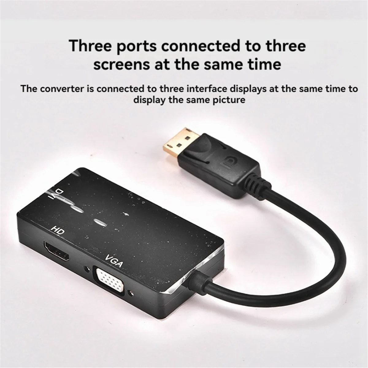 AT42 DP zu VGA DVI Adapterkabel DP One-To-Three Videokonverter unterstützt 1080P, geeignet für Pro Air A