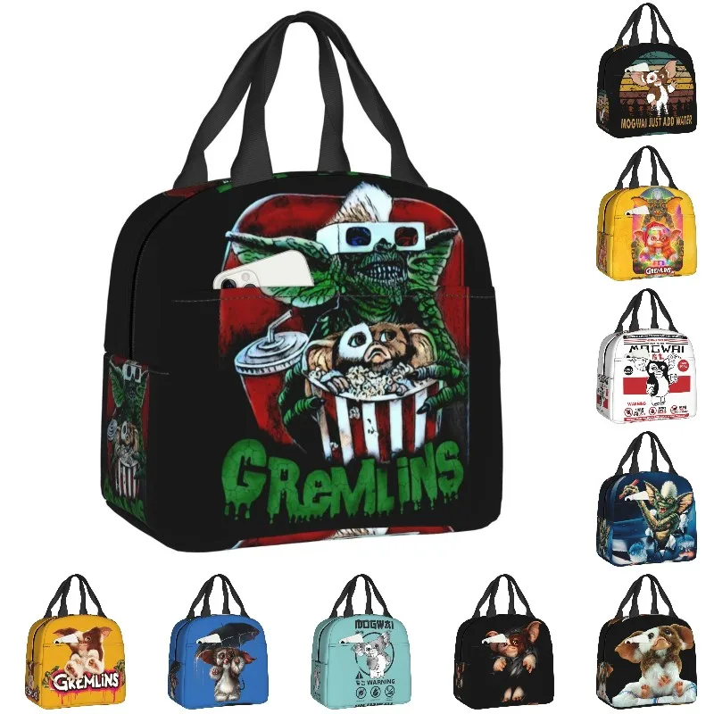 Custom Gizmo Mogwai Gremlins Lunch Bag Resuable Cooler Thermal Insulated Lunch Box for Outdoor Camping Picnic Food Tote Bags