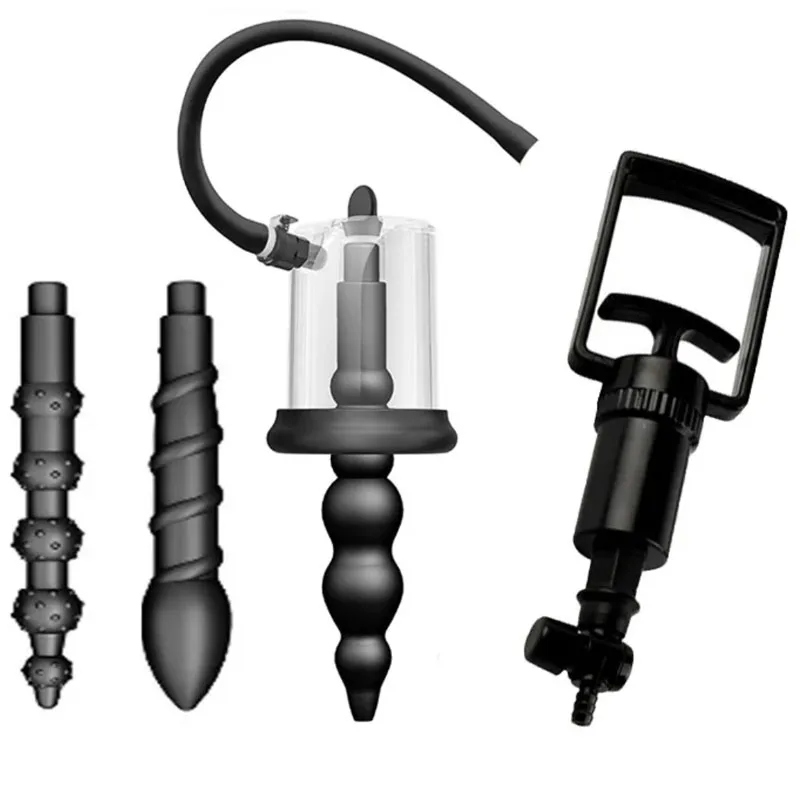 Rosebud Prostate Massager Anal Plug Vacuum Pump Butt Beads Sucking Cup Gay BDSM Sex Toys Adult Anus Dilator Man Masturbators