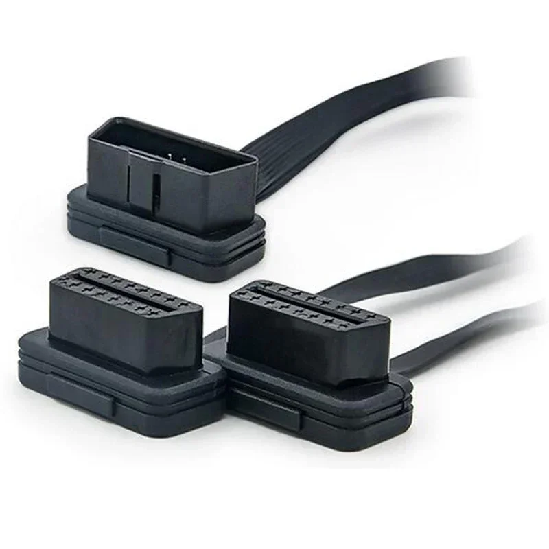 

30 см OBDII удлинитель двойной разъем Y-разветвитель OBD OBD2 16PIN разъем «папа-мама» плоский + тонкий, как лапша